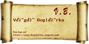 Vágó Boglárka névjegykártya